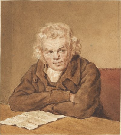 Portrait of Lourens van Schaick, Seated at a Table by Pieter Christoffel Wonder